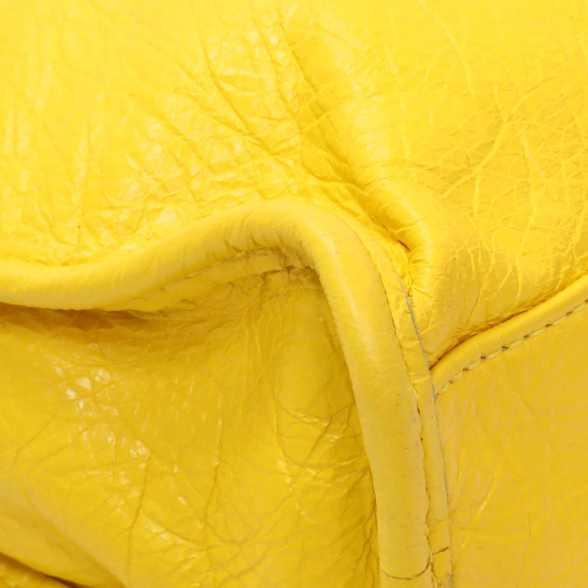 Exclusive Balenciaga Yellow Agneau Classic Hardware Mini City — Lifestyle View