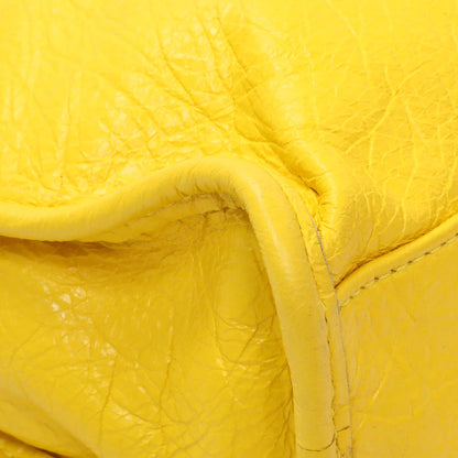 Exclusive Balenciaga Yellow Agneau Classic Hardware Mini City — Lifestyle View