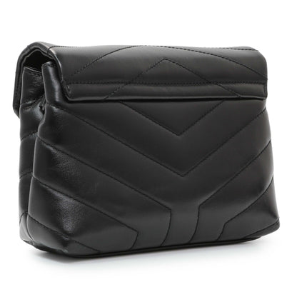 Exclusive Saint Laurent Black Calfskin Monogram Toy Loulou Crossbody — Side View