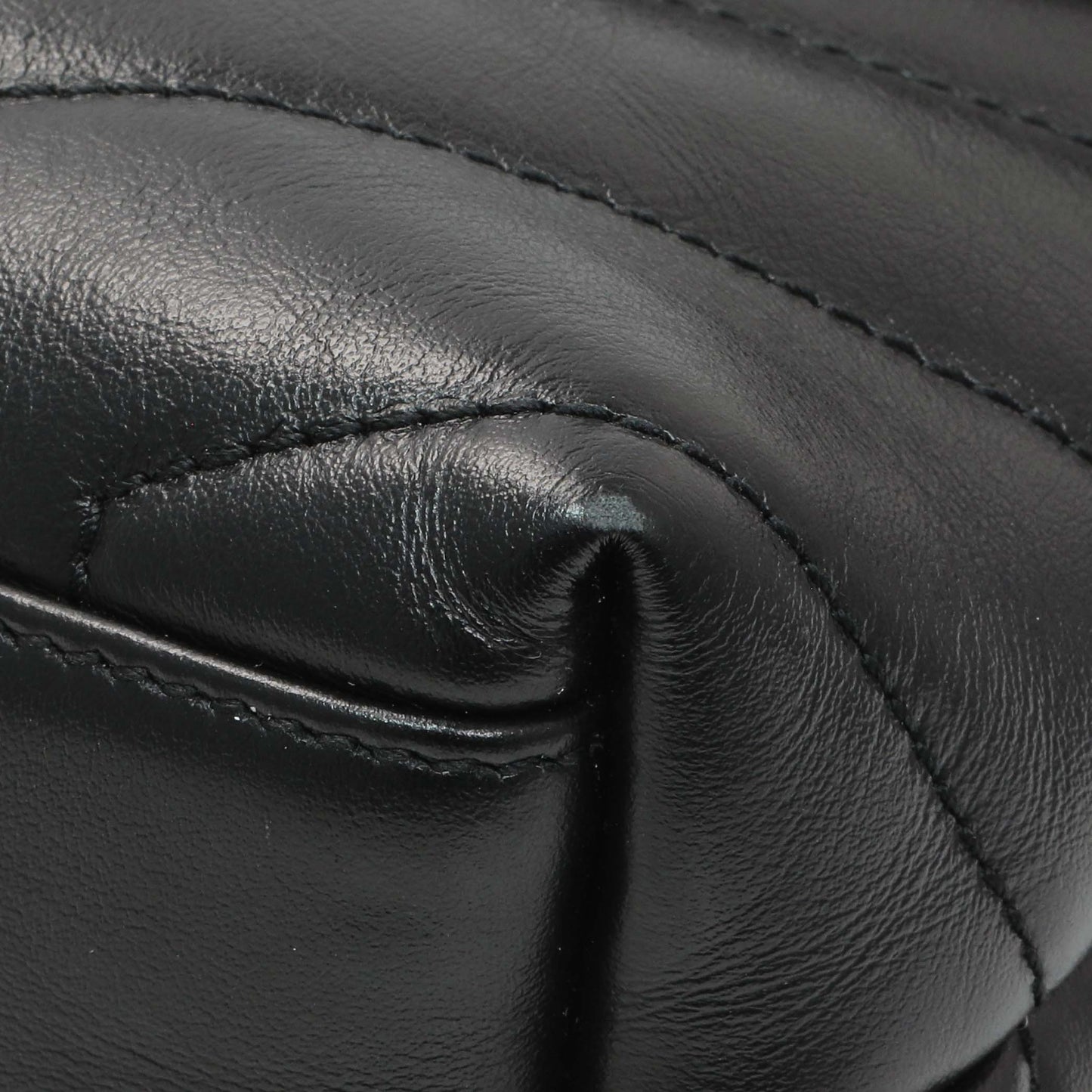 Exclusive Saint Laurent Black Calfskin Monogram Toy Loulou Crossbody — Detail View