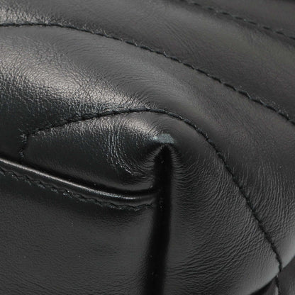 Exclusive Saint Laurent Black Calfskin Monogram Toy Loulou Crossbody — Detail View
