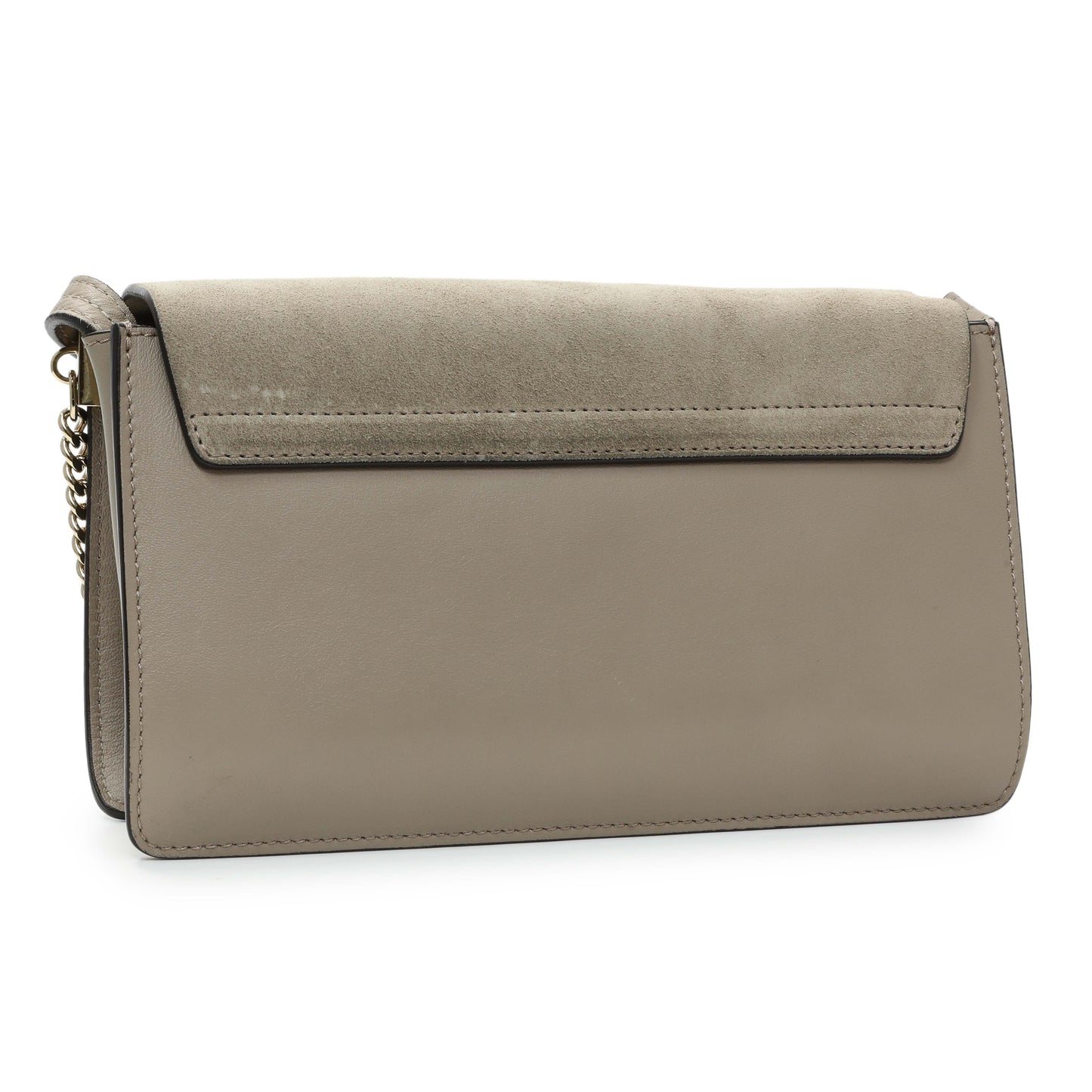 Exclusive Chloe Grey Suede Calfskin Mini Faye Shoulder Bag — Side View