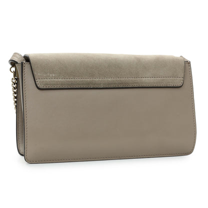 Exclusive Chloe Grey Suede Calfskin Mini Faye Shoulder Bag — Side View