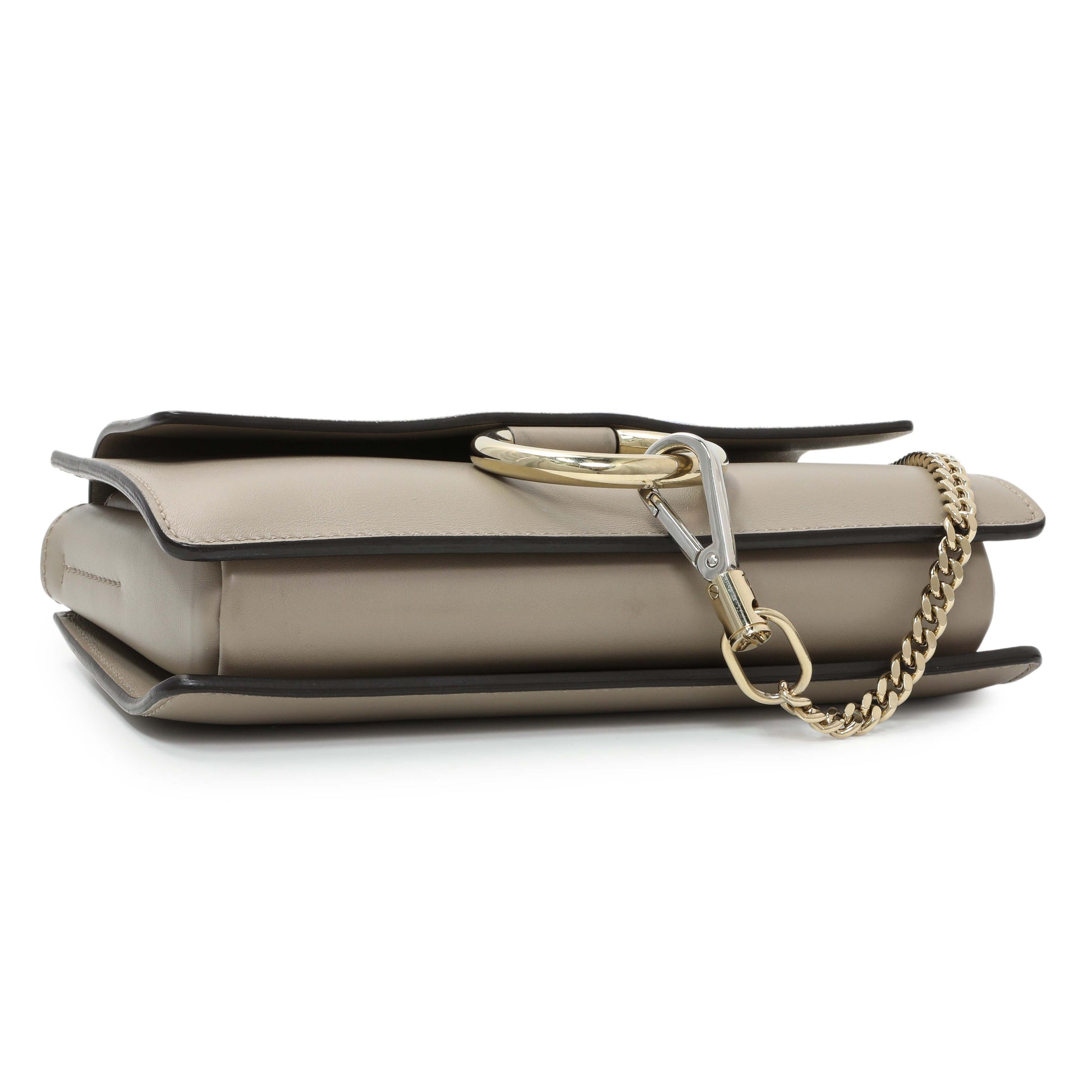 Exclusive Chloe Grey Suede Calfskin Mini Faye Shoulder Bag — Back View