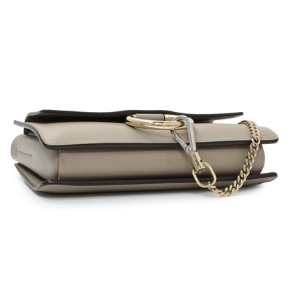 Exclusive Chloe Grey Suede Calfskin Mini Faye Shoulder Bag — Back View