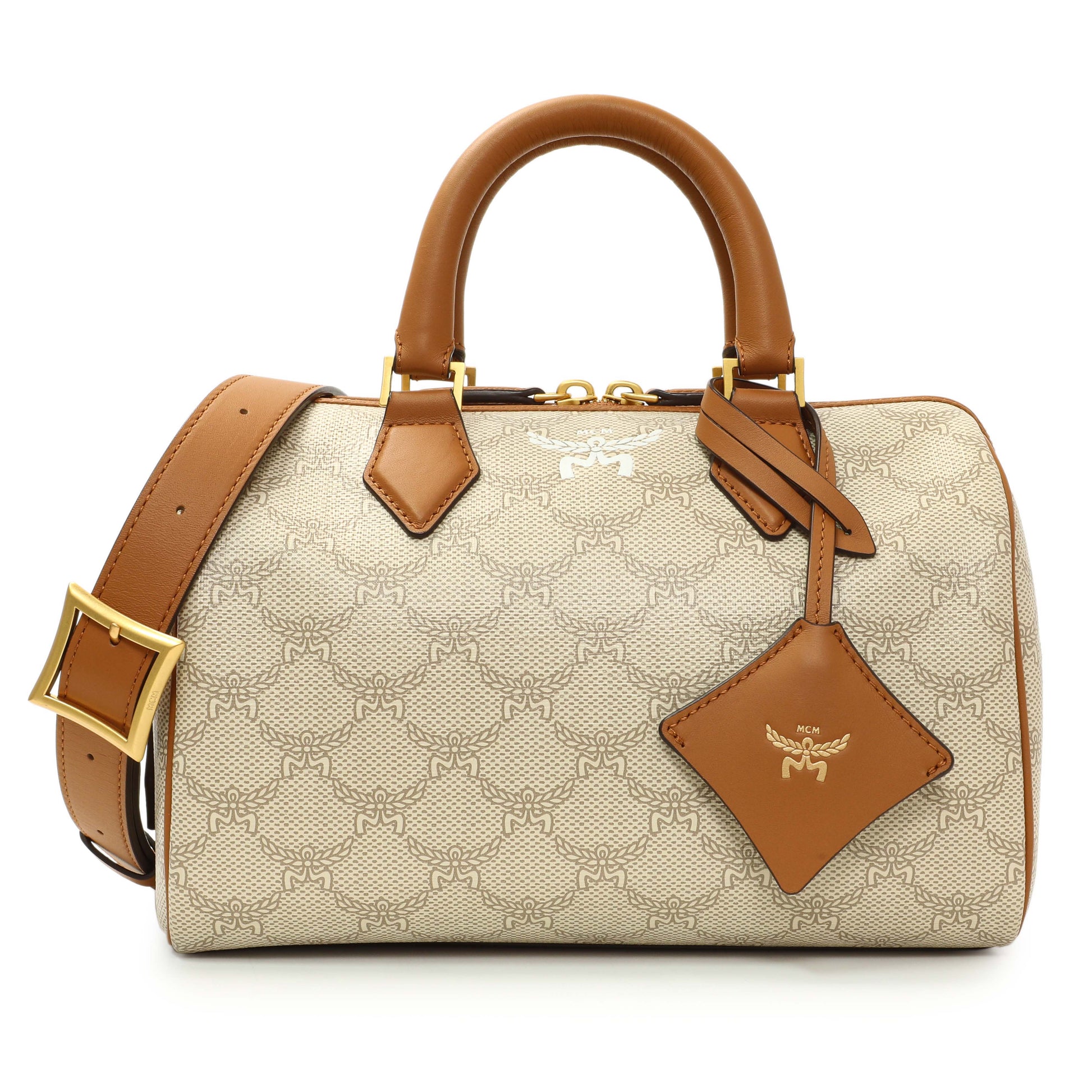 Exclusive MCM Lauretos Monogram Ella Boston Bag — Front View