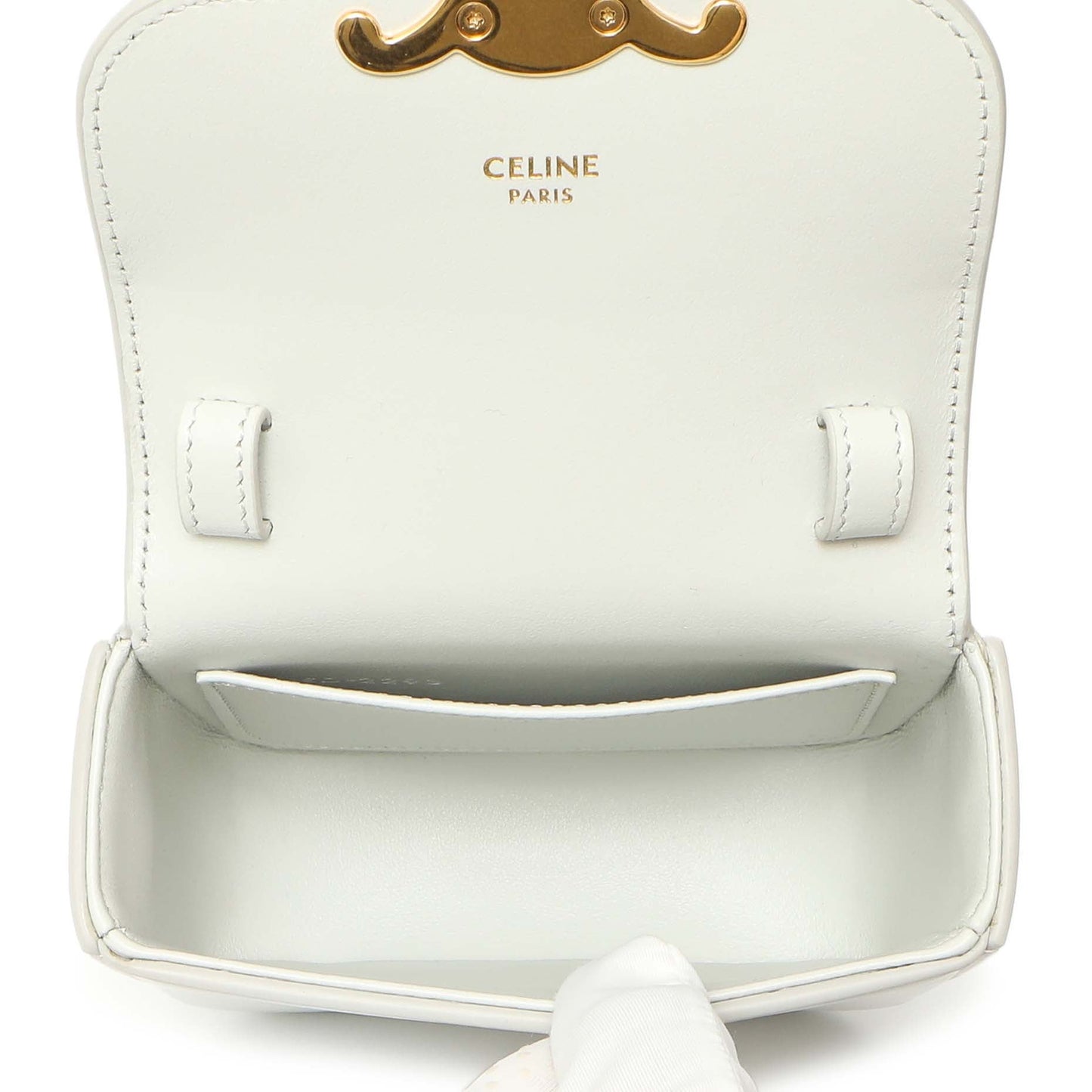 Exclusive Celine Grey Calfskin Mini Claude — Detail View