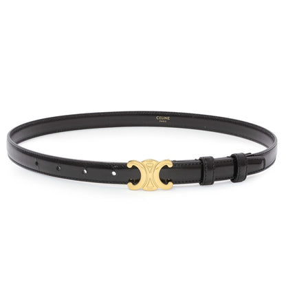 Exclusive Celine Black Box Calfskin Triomphe Belt — Front View
