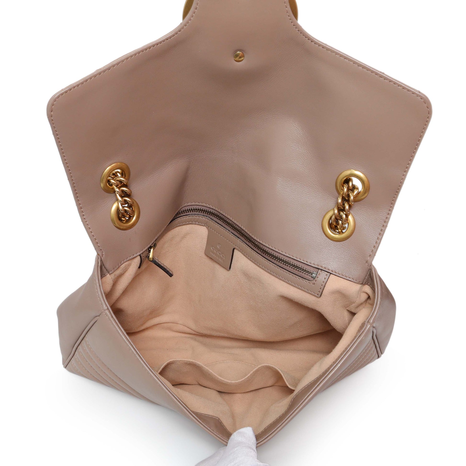 Exclusive Gucci Porcelain Rose Calfskin Matelasse Medium GG Marmont Shoulder Bag — Alternate View 8