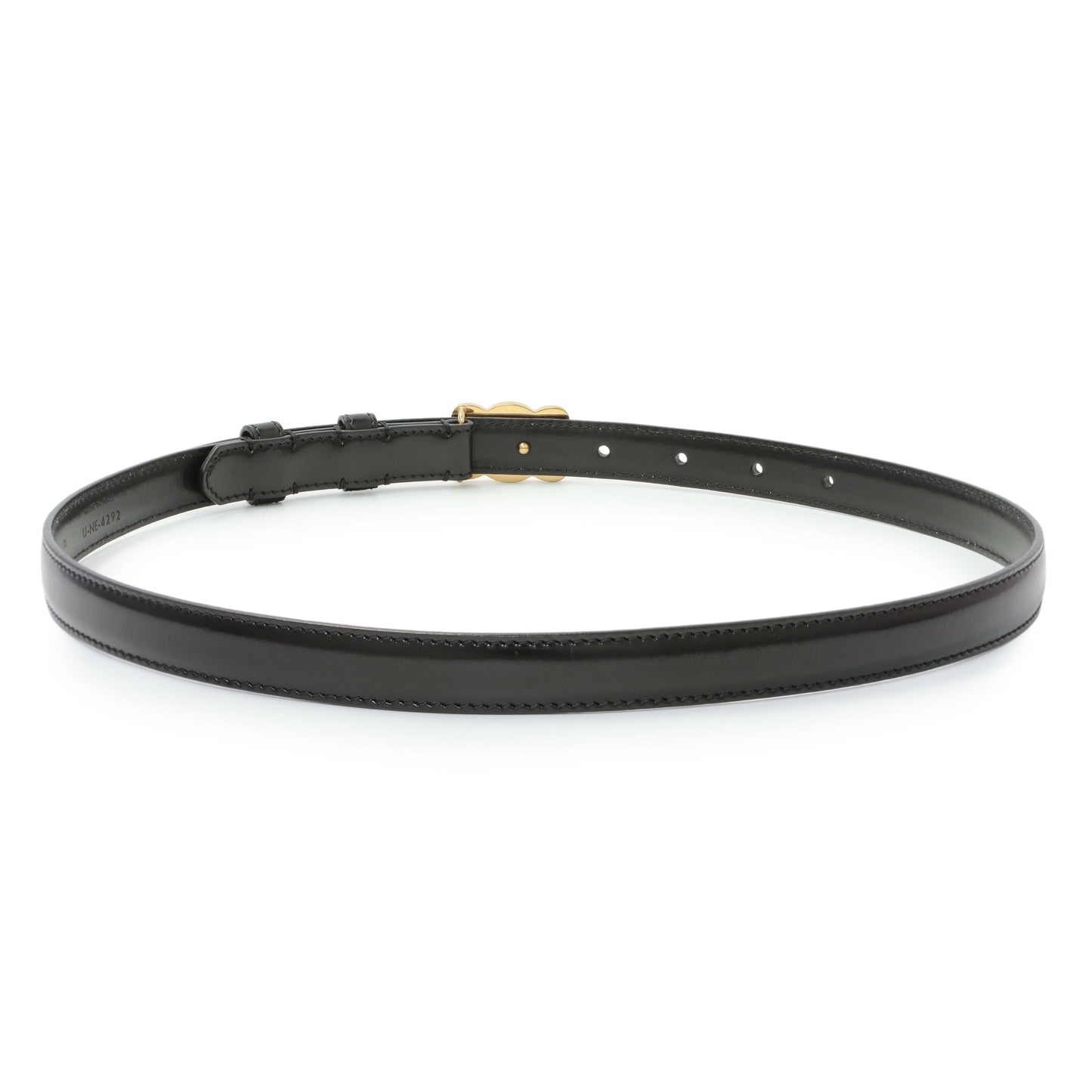 Exclusive Celine Black Box Calfskin Triomphe Belt — Side View