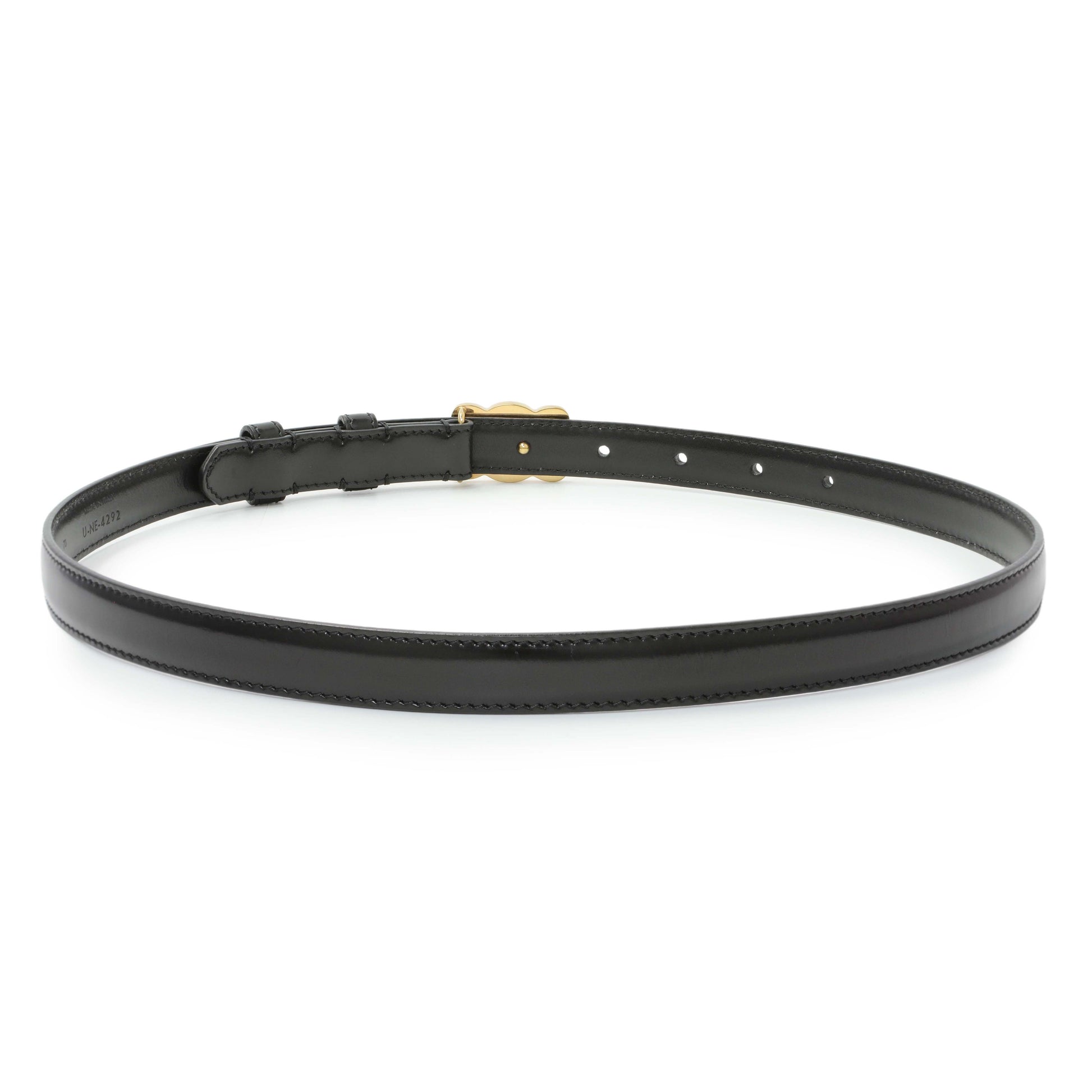 Exclusive Celine Black Box Calfskin Triomphe Belt — Side View