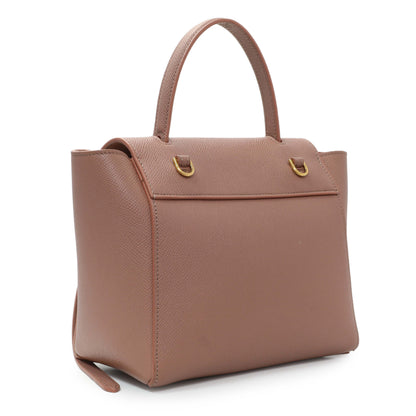 Exclusive Celine Rose Grained Calfskin Nano Belt Bag — Side View