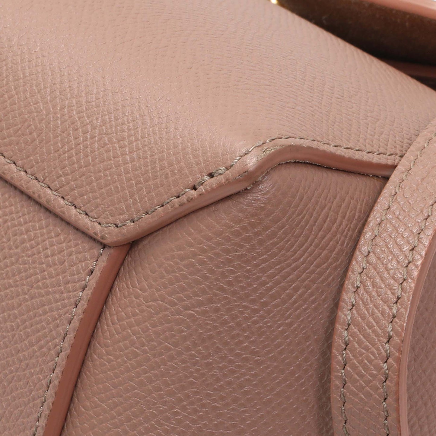 Exclusive Celine Rose Grained Calfskin Nano Belt Bag — Detail View