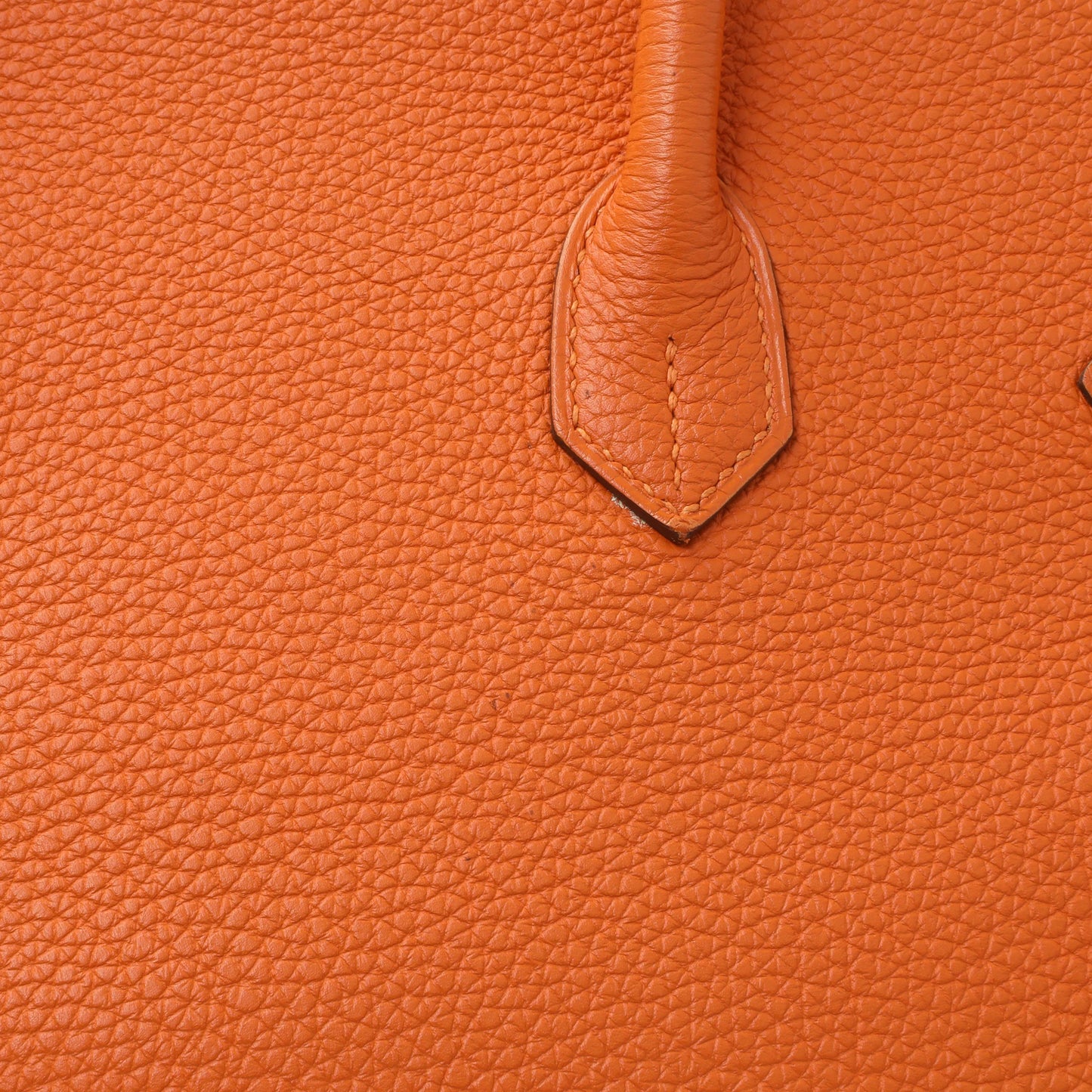 Exclusive Hermes Orange Clemence Birkin 35 — Alternate View 11
