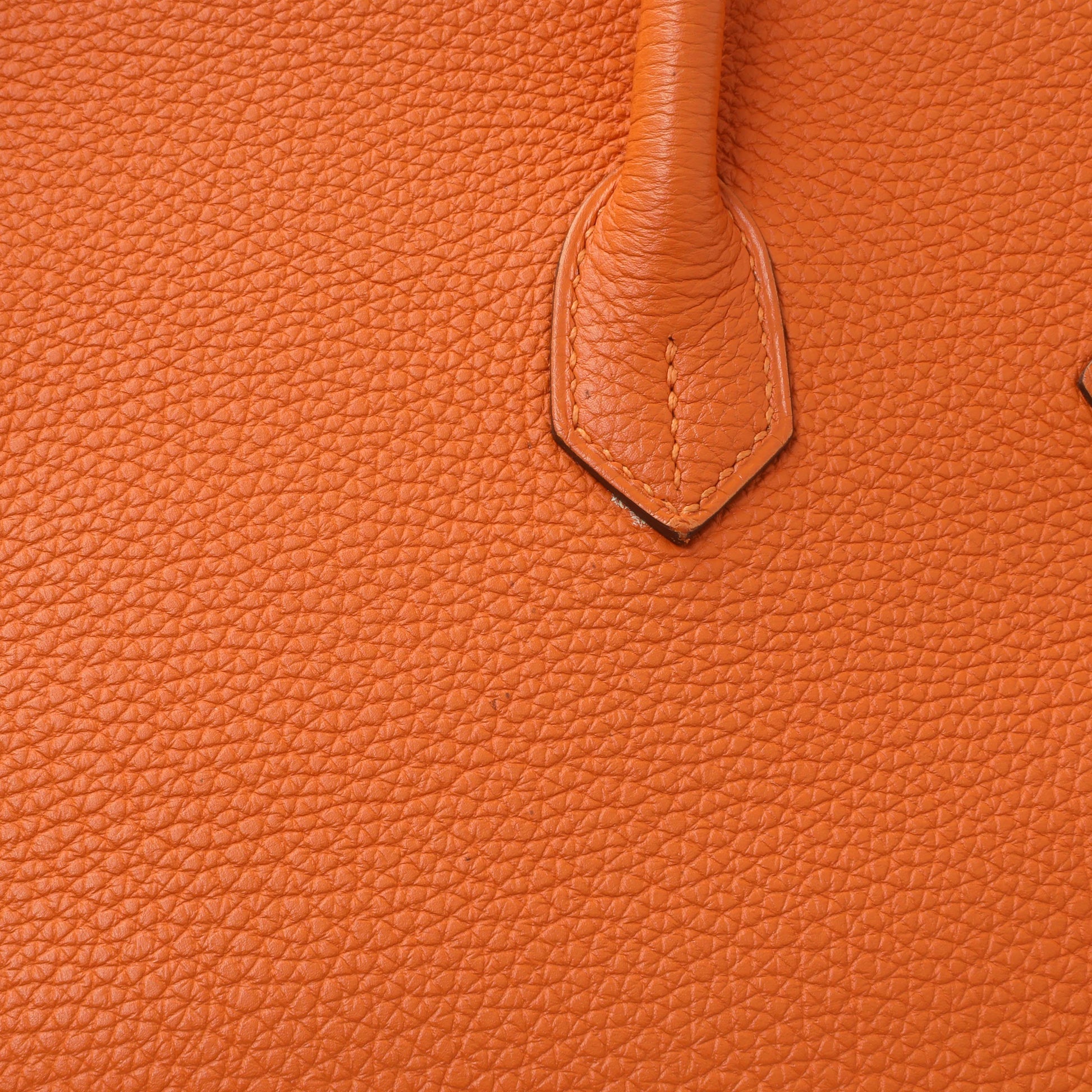 Exclusive Hermes Orange Clemence Birkin 35 — Alternate View 11