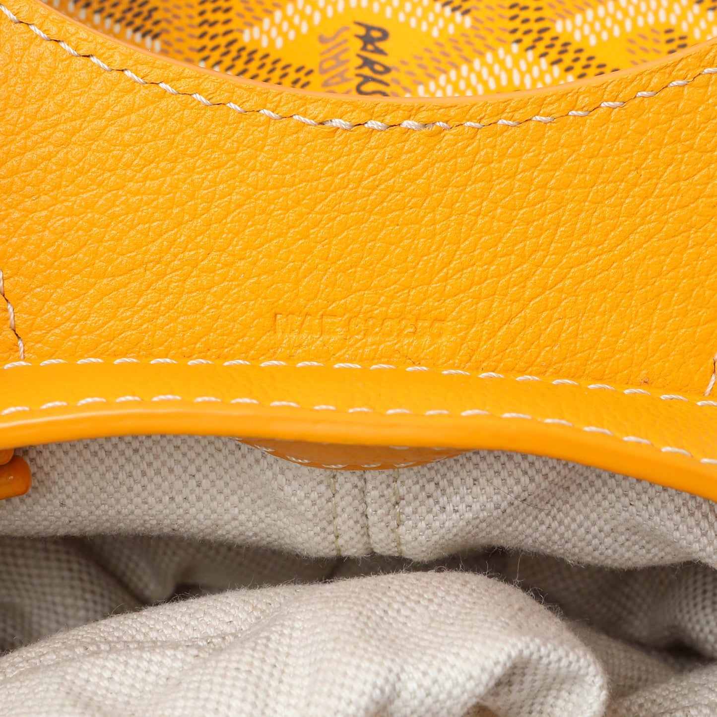 Exclusive Goyard Yellow Goyardine Beluga Mini Bucket Bag — Lifestyle View
