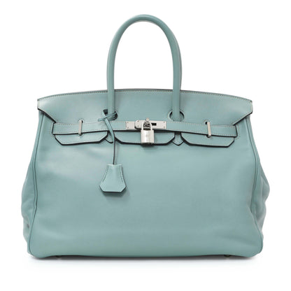 Exclusive Hermes Ciel Swift Birkin 35 — Front View