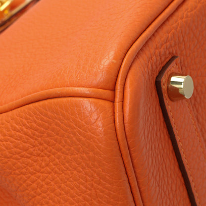 Exclusive Hermes Orange Clemence Birkin 35 — Top View