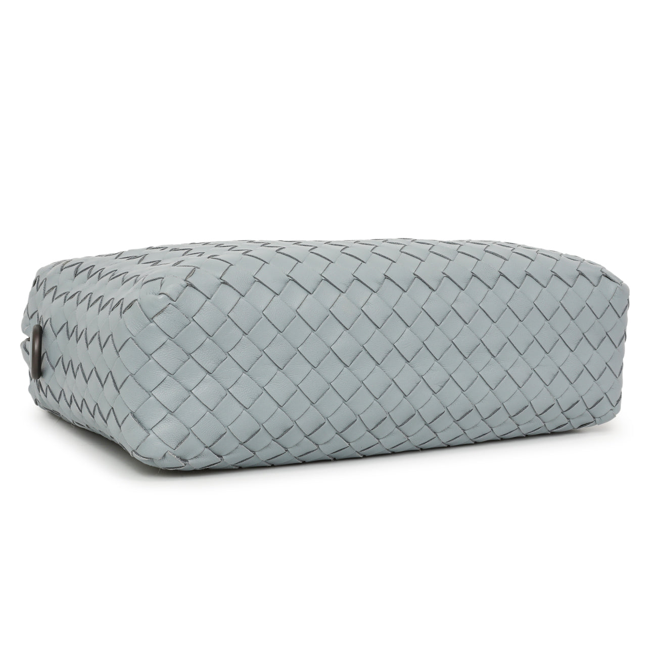 Exclusive Bottega Veneta Blue Nappa Intrecciato Crossbody Bag — Back View