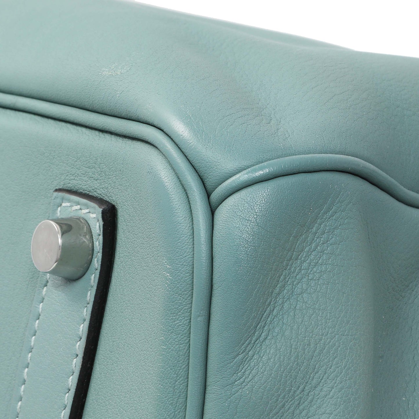 Exclusive Hermes Ciel Swift Birkin 35 — Detail View