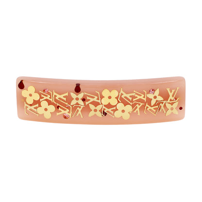 Exclusive Louis Vuitton Pink Resin Inclusion Hair Clip — Front View