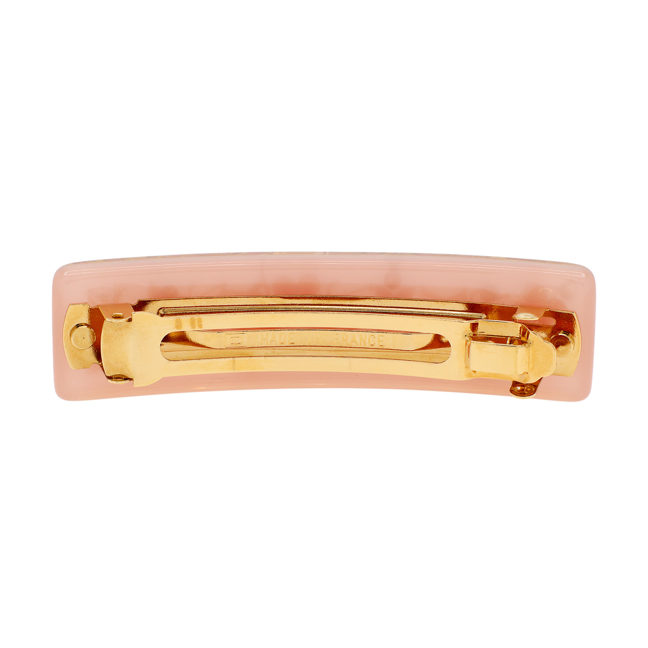 Exclusive Louis Vuitton Pink Resin Inclusion Hair Clip — Side View