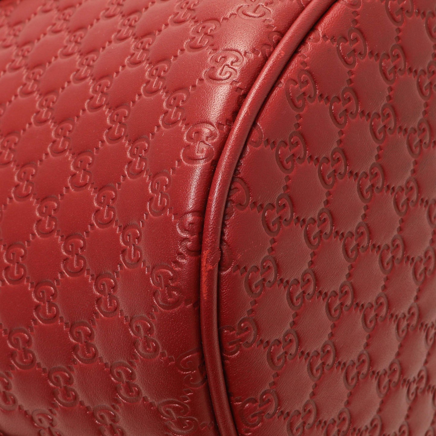 Exclusive Gucci Burgundy Soft Microguccissima Medium Dome Bag — Lifestyle View