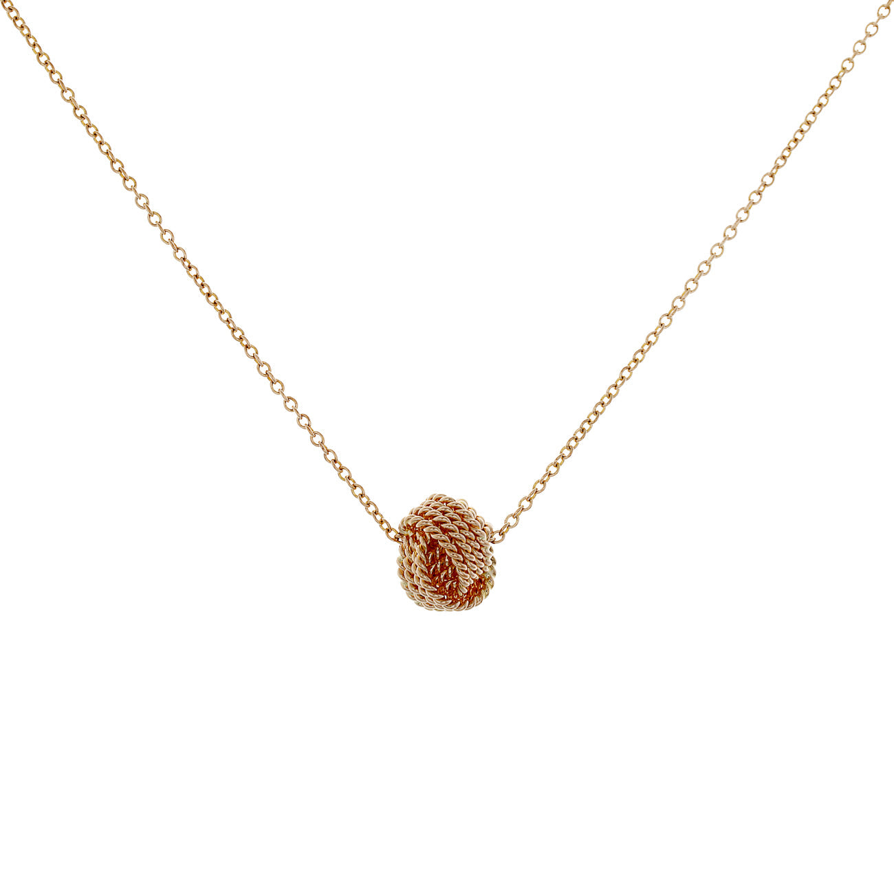 Exclusive Tiffany & Co. 18K Rose Gold Twist Knot Pendant — Front View
