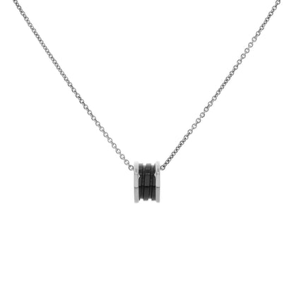 Exclusive Bulgari Sterling Silver Ceramic Save The Children Pendant Necklace — Front View