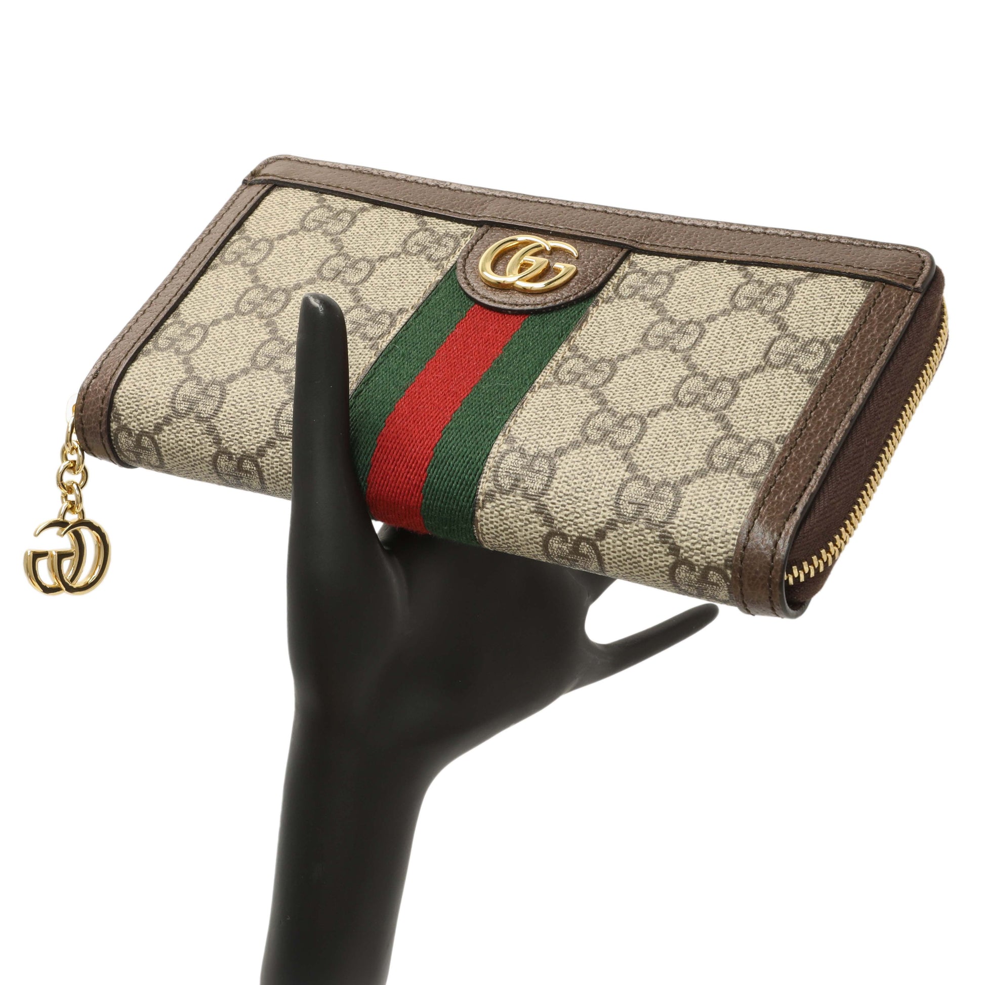 Exclusive Gucci GG Supreme Monogram Web Ophidia Zip Around Wallet — Alternate View 7