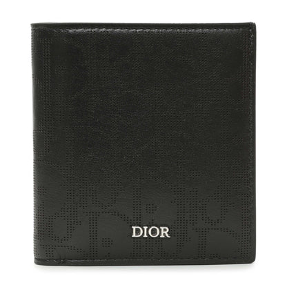 Exclusive Christian Dior Black Calfskin Perforated Oblique Vertical Card Holder — Front View