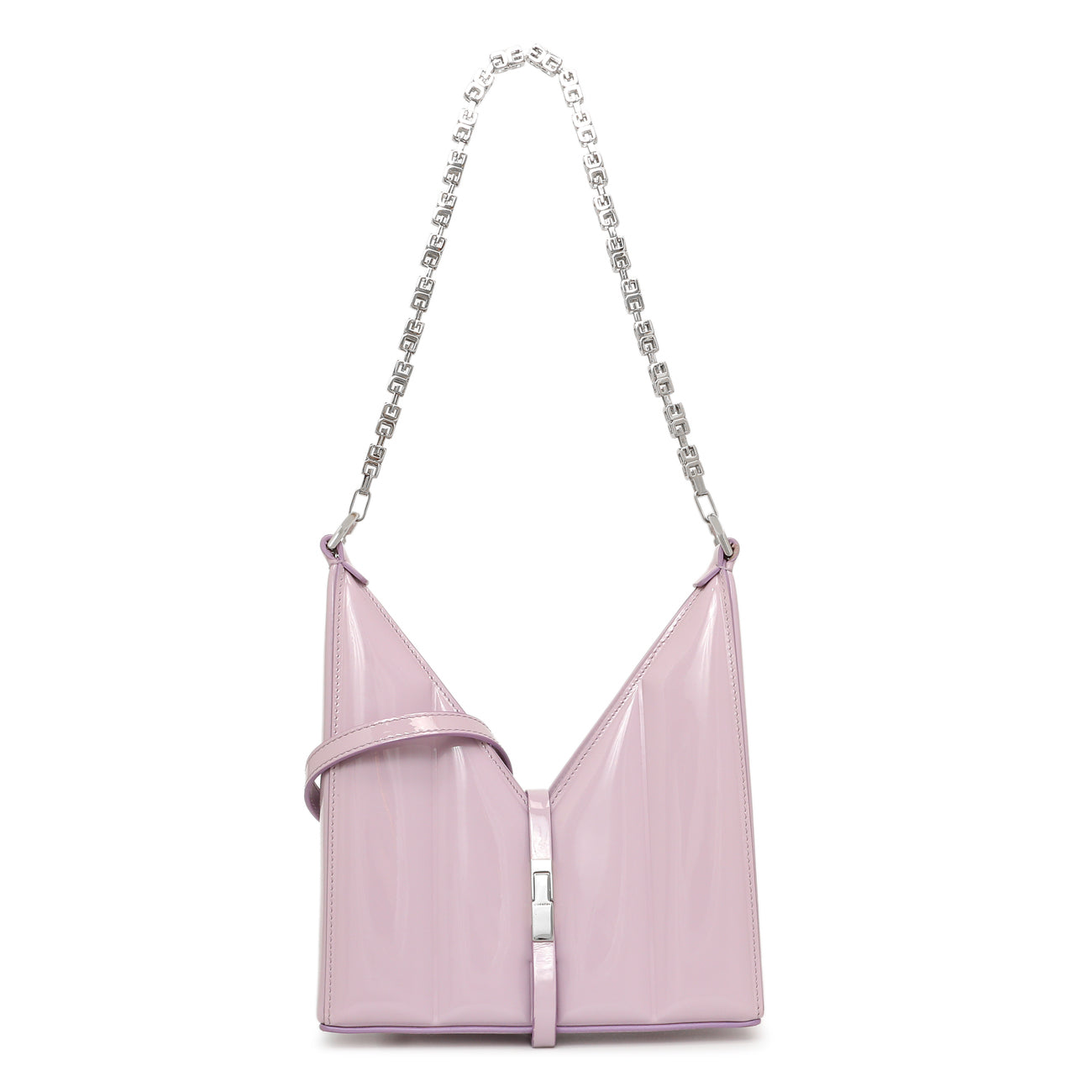 Exclusive Givenchy Lilac Padded Patent Small Cut Out Shoulder Bag — Front View