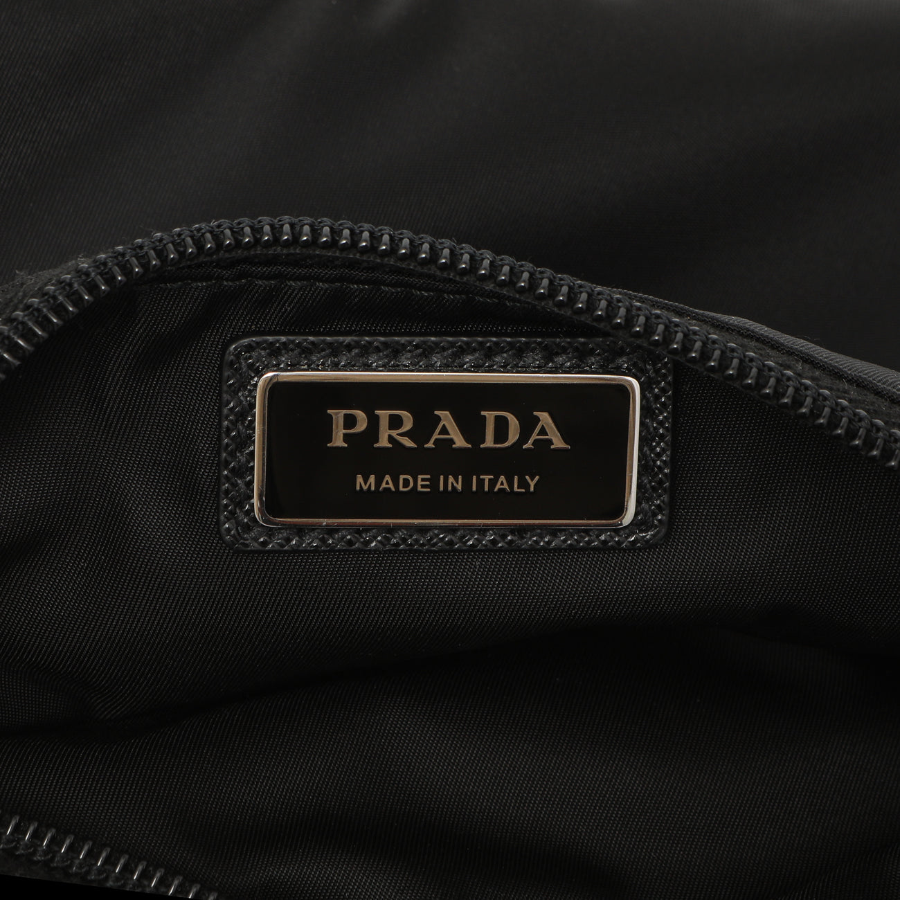 Exclusive Prada Black Re-Nylon Belt Bag — Detail View