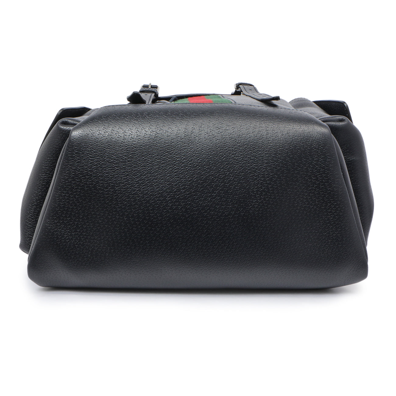 Exclusive Gucci Blue Grained Calfskin Ophidia Double Buckle Backpack — Back View