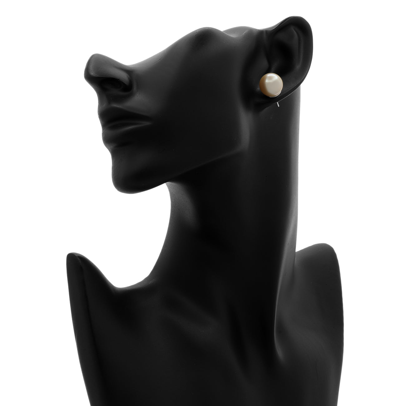 Exclusive 14K White Gold South Sea Pearl Stud Earrings — Back View