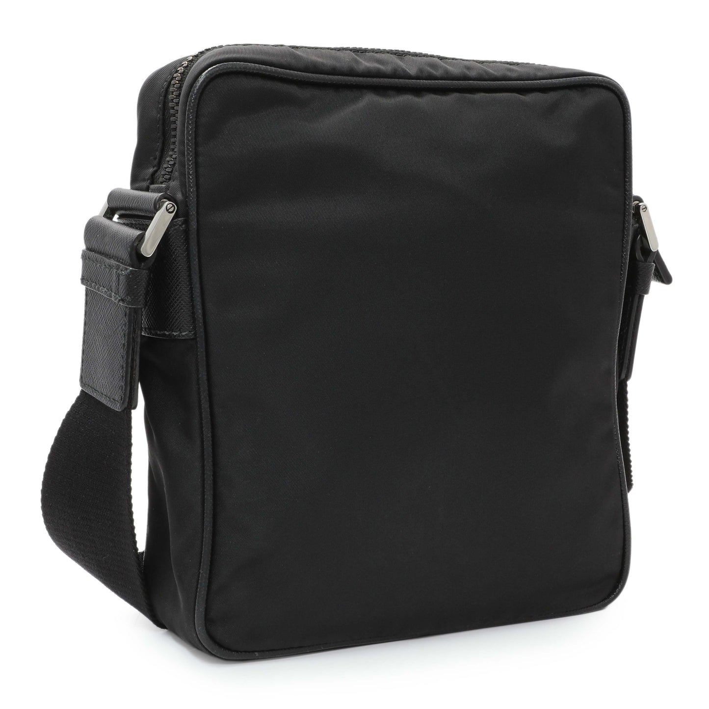 Exclusive Prada Black Re-Nylon Messenger Bag — Side View