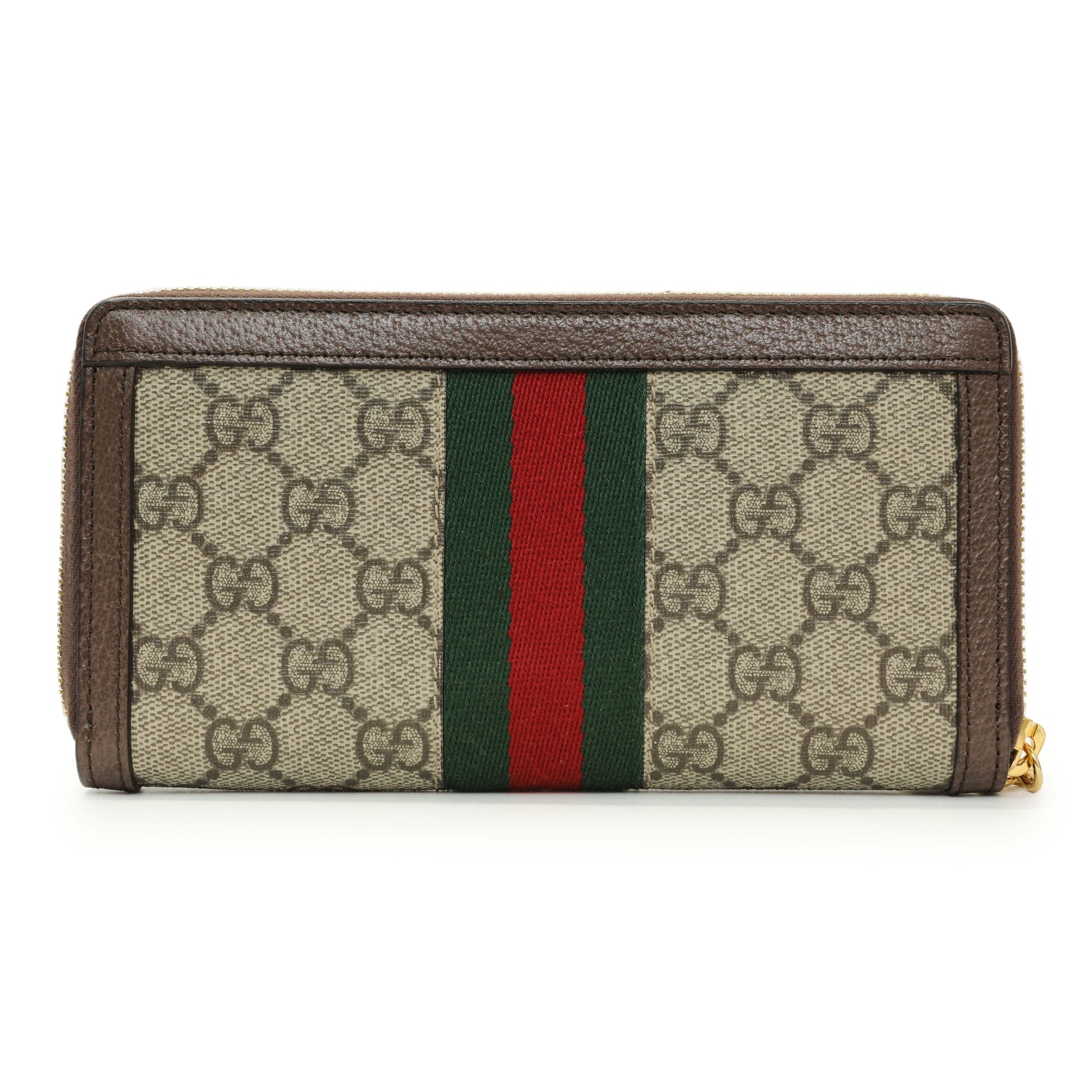 Exclusive Gucci GG Supreme Monogram Web Ophidia Zip Around Wallet — Side View