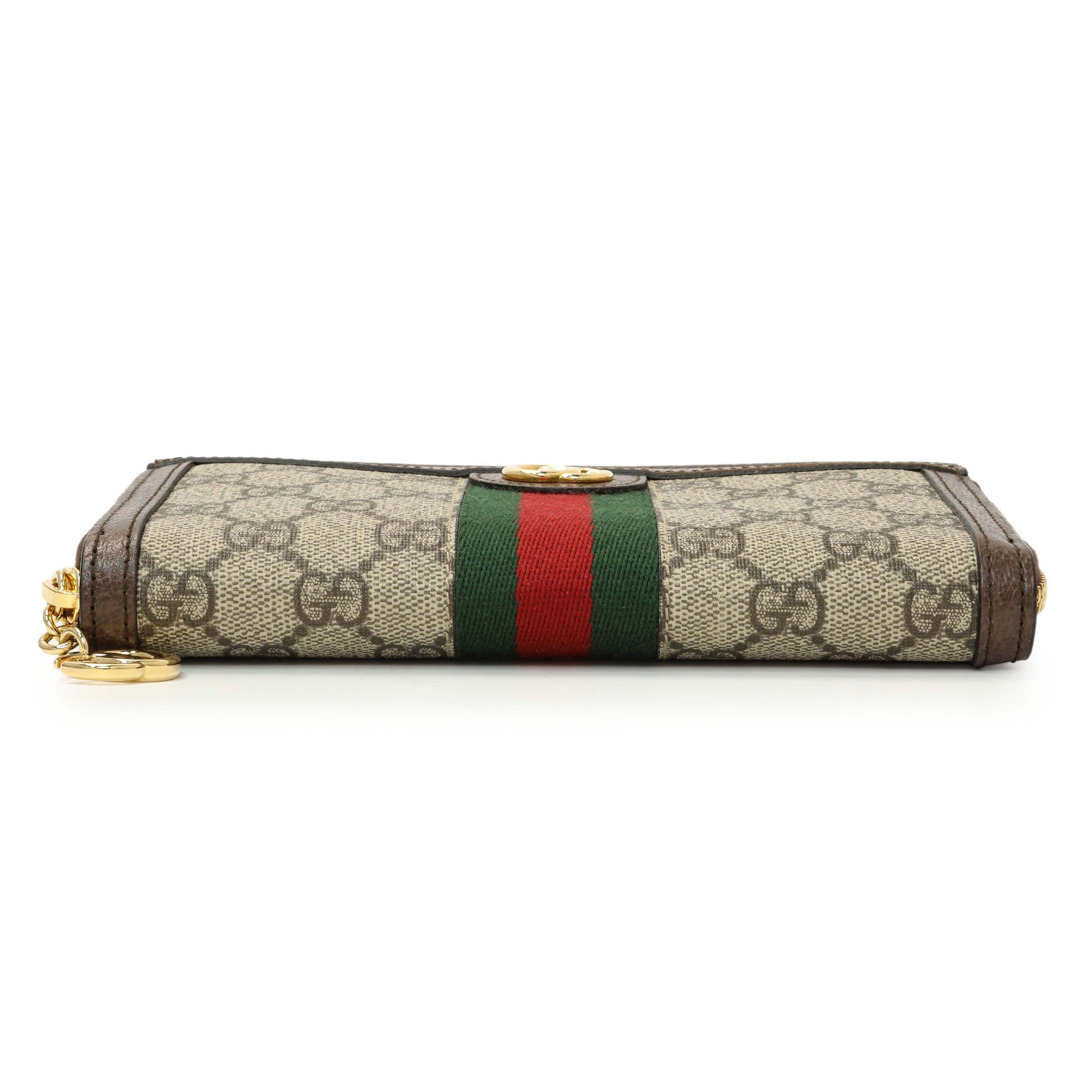 Exclusive Gucci GG Supreme Monogram Web Ophidia Zip Around Wallet — Back View