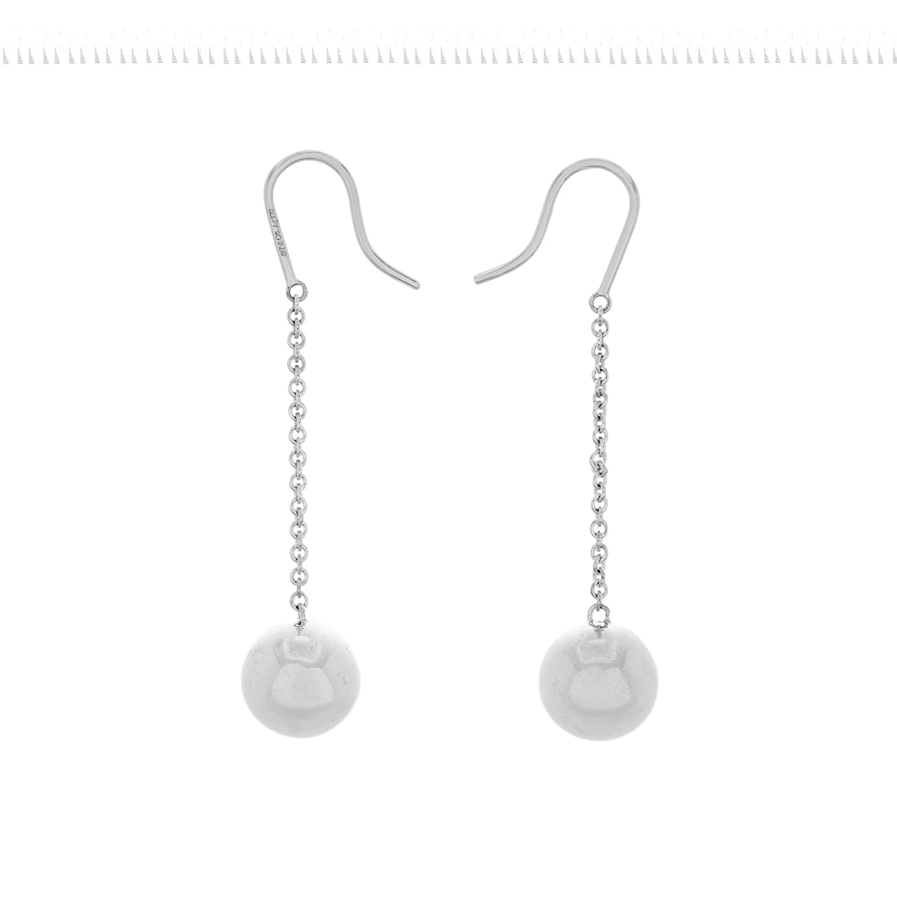 Exclusive Tiffany & Co. Sterling Silver HardWear Ball Drop Earrings — Side View