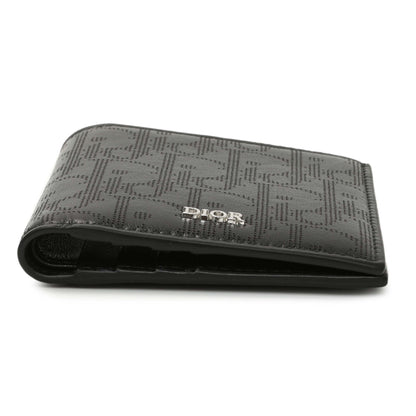 Exclusive Christian Dior Black Calfskin Perforated Oblique Vertical Card Holder — Back View