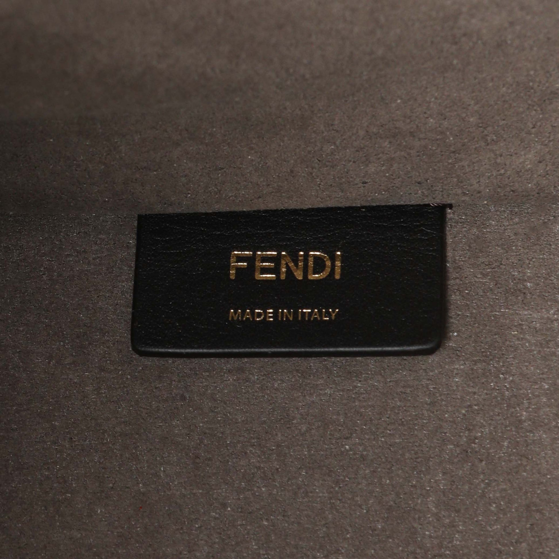 Exclusive Fendi Dove Grey Chenille Vitello Cher Sunshine FF Motif Medium Tote — Detail View