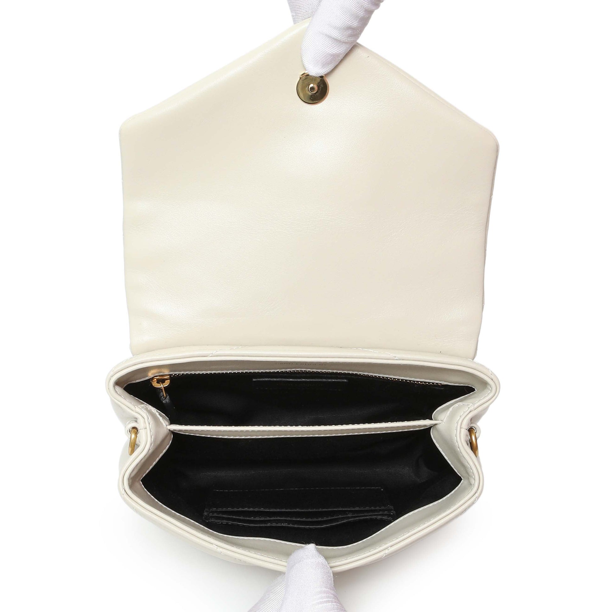 Exclusive Saint Laurent Crema Calfskin Monogram Toy Loulou Crossbody — Alternate View 8
