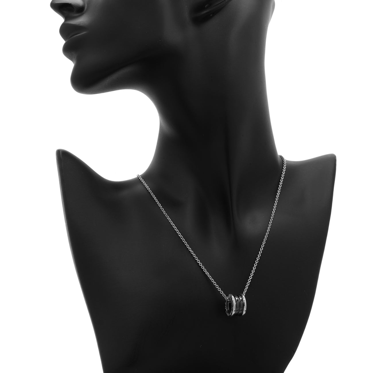 Exclusive Bulgari Sterling Silver Ceramic Save The Children Pendant Necklace — Top View