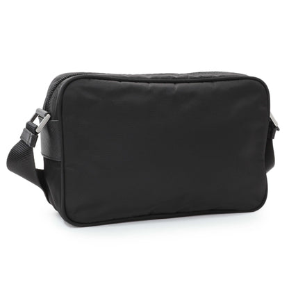Exclusive Prada Black Re-Nylon Vela Saffiano Pocket Double Zip Shoulder Bag — Side View