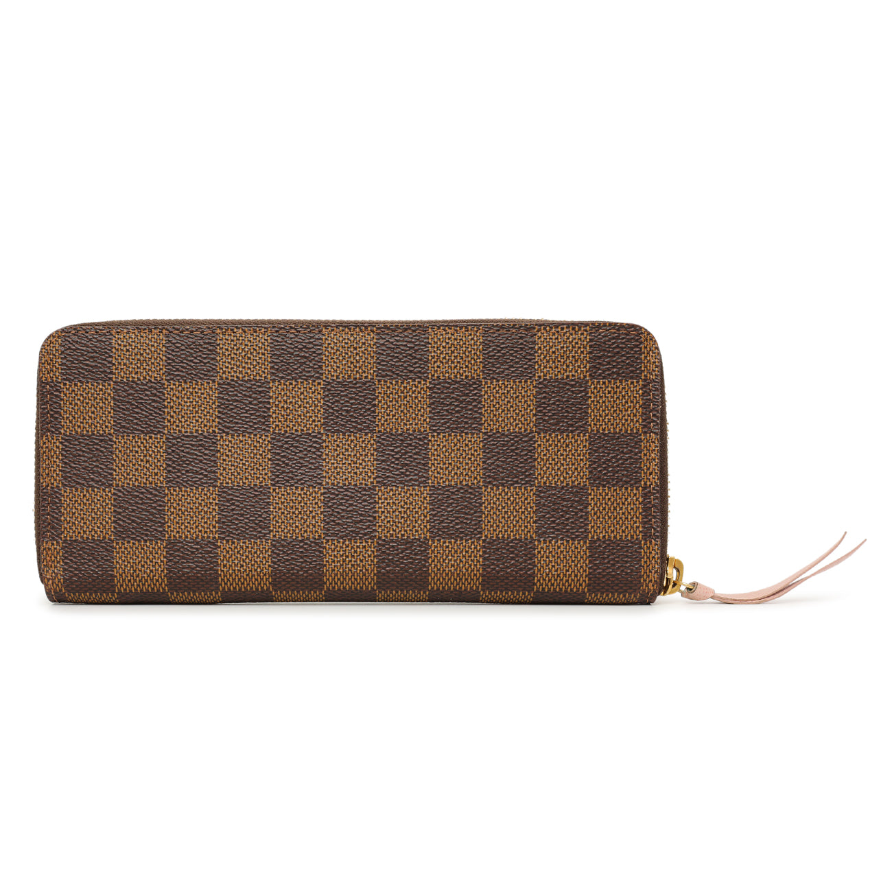 Exclusive Louis Vuitton Damier Ebene Rose Ballerine Clemence Wallet — Side View