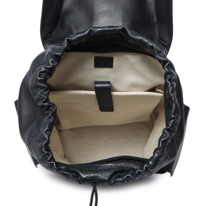 Exclusive Gucci Blue Grained Calfskin Ophidia Double Buckle Backpack — Top View