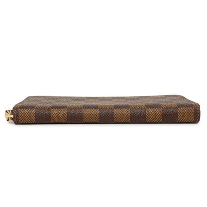 Exclusive Louis Vuitton Damier Ebene Rose Ballerine Clemence Wallet — Back View