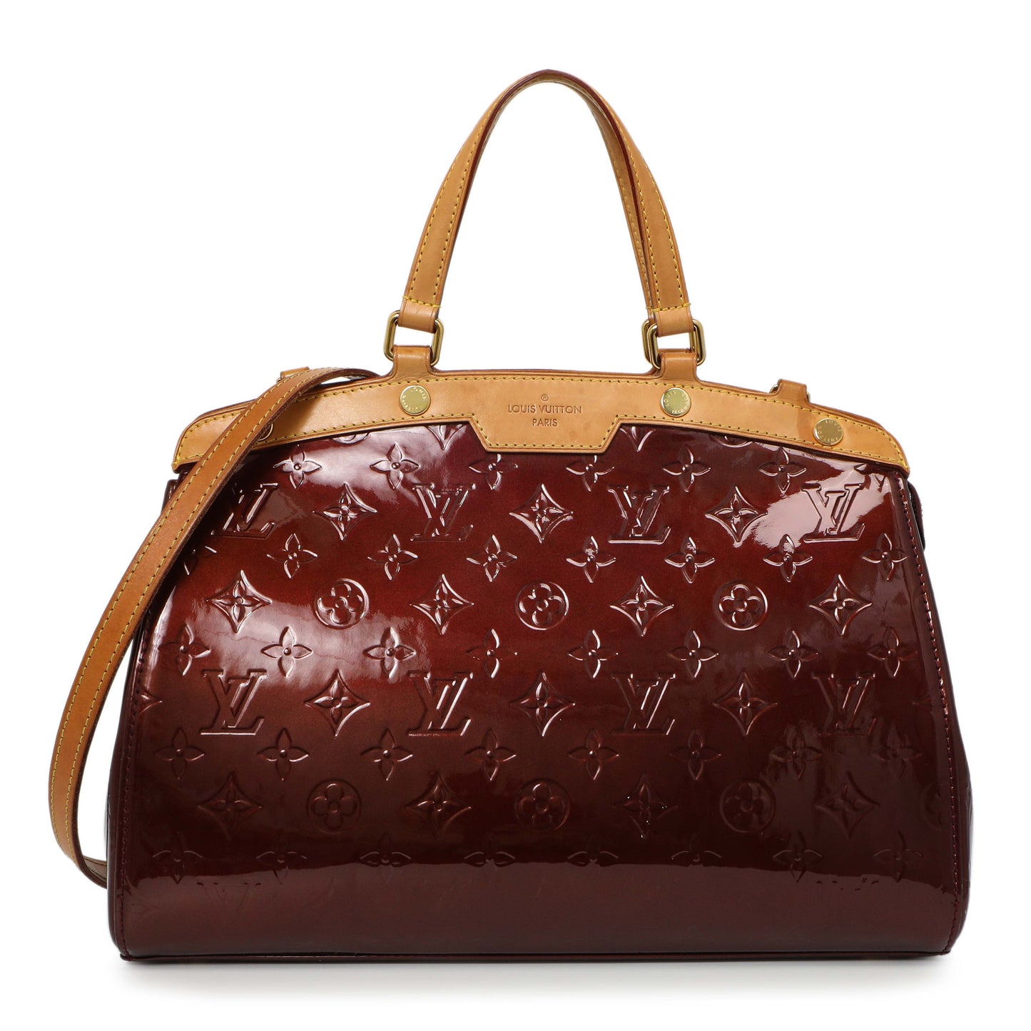 Exclusive Louis Vuitton Rouge Fauviste Vernis Brea MM — Front View