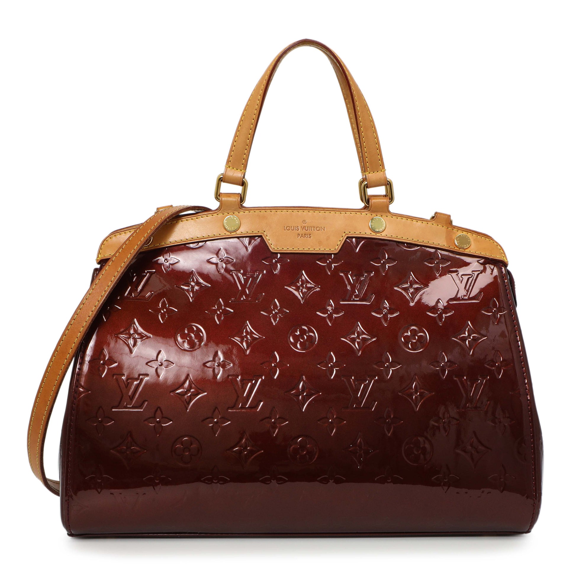 Exclusive Louis Vuitton Rouge Fauviste Vernis Brea MM — Front View