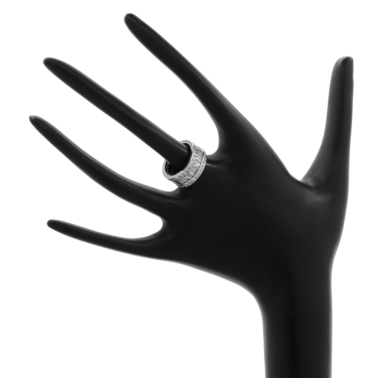 Exclusive Tiffany & Co. 18K White Gold Diamond Atlas Ring — Back View